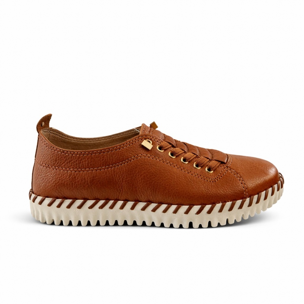Tênis Feminino Bottero Couro Ref.:574461 - Caramelo